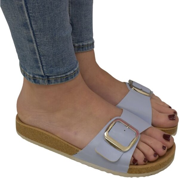 COMER Dámske svetlomodré šľapky FORA 61838584