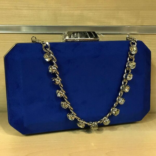 JOHN-C Tmavomodrá luxusná spoločenská kabelka SILVIE 61838606