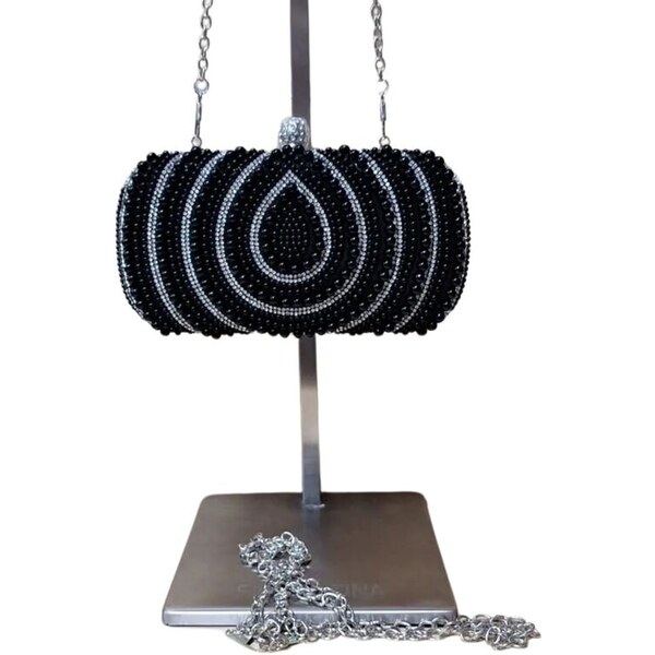 JOHN-C Čierna luxusná spoločenská kabelka LOREN 61838613