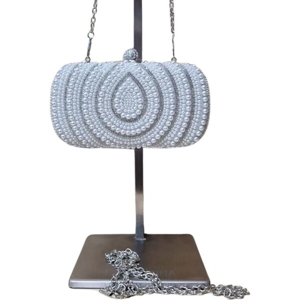 JOHN-C Strieborná luxusná spoločenská kabelka LOREN 61838614