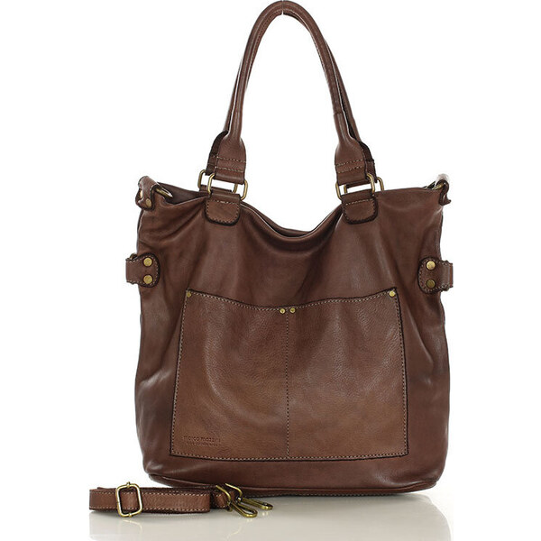 MARCO MAZZINI Tmavo hnedá XL shopper kabelka (v7t) 61532626