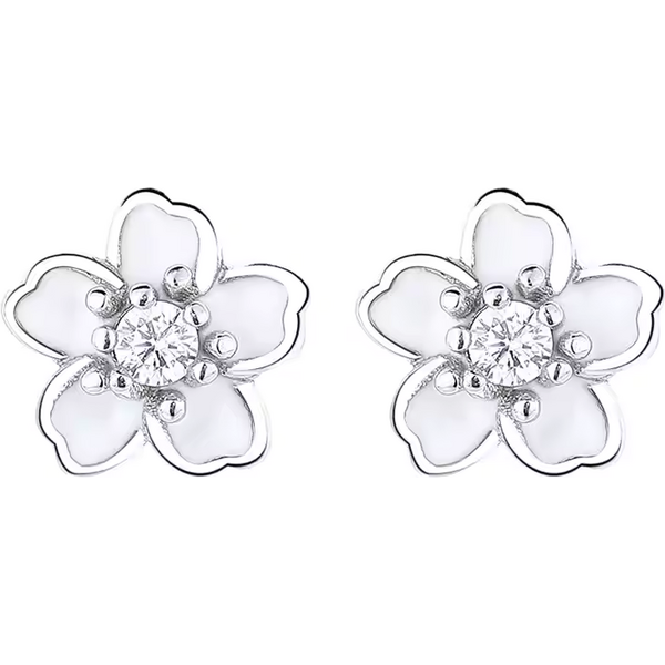 Olivie Stříbrné náušnice BÍLÝ KVÍTEK 9378 65048794
