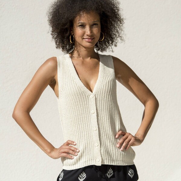 Úpletový top na gombíky ražná 040 Blancheporte 61854089