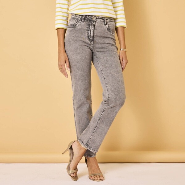 Rovné džínsy s 5 vreckami sivá 044 Blancheporte 61882493