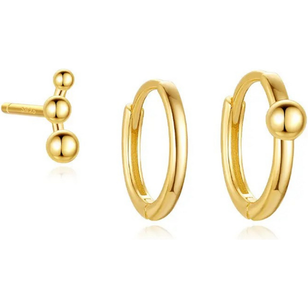 Olivie Stříbrné náušnice 3ks GOLD 9386 64818299