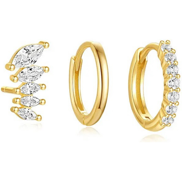 Olivie Stříbrné náušnice 3ks GOLD 9387 65048799