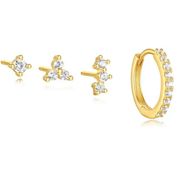 Olivie Stříbrné náušnice 4ks GOLD 9389 65048801