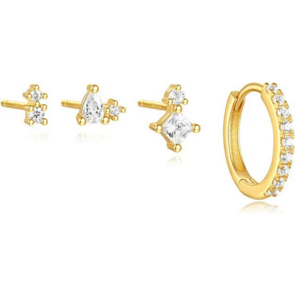 Olivie Stříbrné náušnice 4ks GOLD 9390 65048802