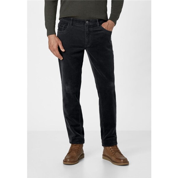 Red Point Pánske tmavomodré menčestrové nohavice REDPOINT slim fit 61855808