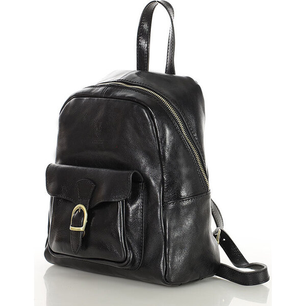 MARCO MAZZINI Čierny elegantný dámsky kožený batoh (PL67a) 60766770