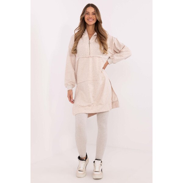 MladaModa 2-dielna súprava legín a dlhej mikiny model 85331 svetlá 62554583