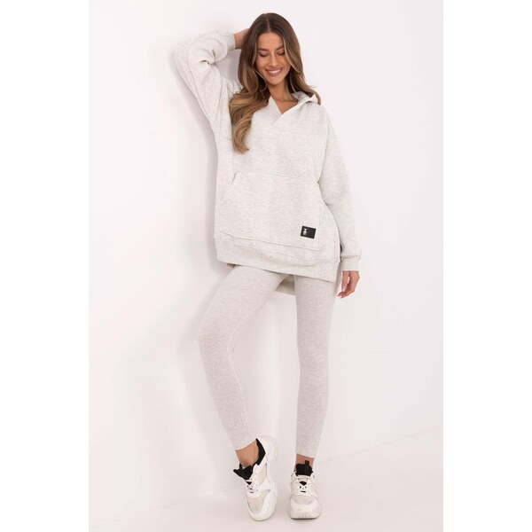 MladaModa Trojdielna tepláková súprava s topom model 84914 svetlá šedá 62554619