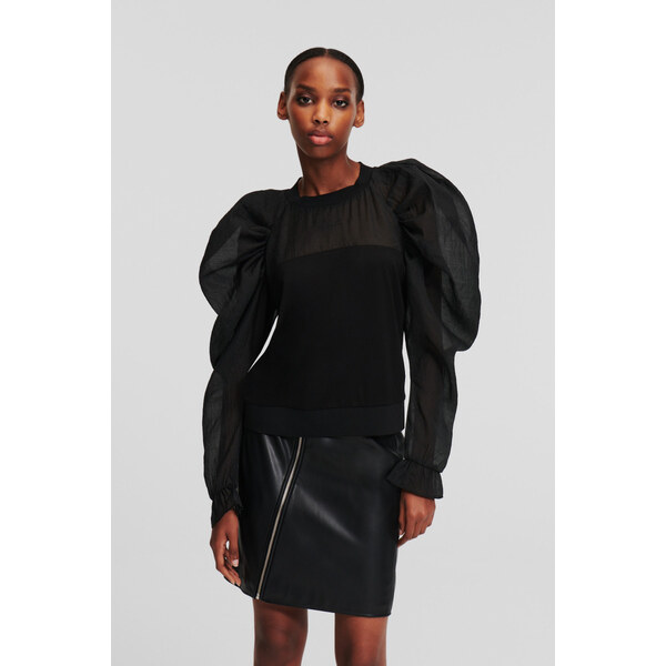 MIKINA KARL LAGERFELD ORGANZA SLEEVE SWEATSHIRT 55591192
