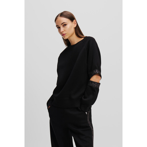 MIKINA KARL LAGERFELD GLITTER LOGO TAPE SWEATSHIRT 57726949