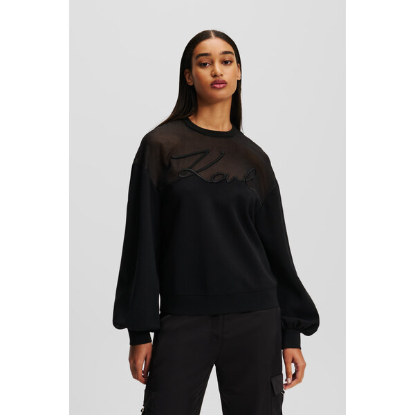 MIKINA KARL LAGERFELD FABRIC MIX SIGNATURE SWEAT 58512890