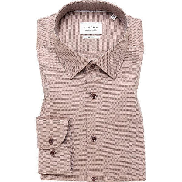Pánska košeľa ETERNA Slim fit s jemnou štruktúrou vo svetlo hnedej 61867871
