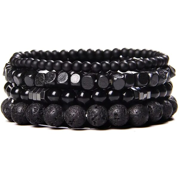 Kombinovateľný čierny náramok z lávových kameňov 65638727