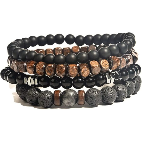 Kombinovateľný pánsky náramok z lávových kameňov 65638728