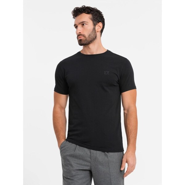 Ombre Clothing Jedinečné čierne tričko s logom V1 TSBC-0222 61876660