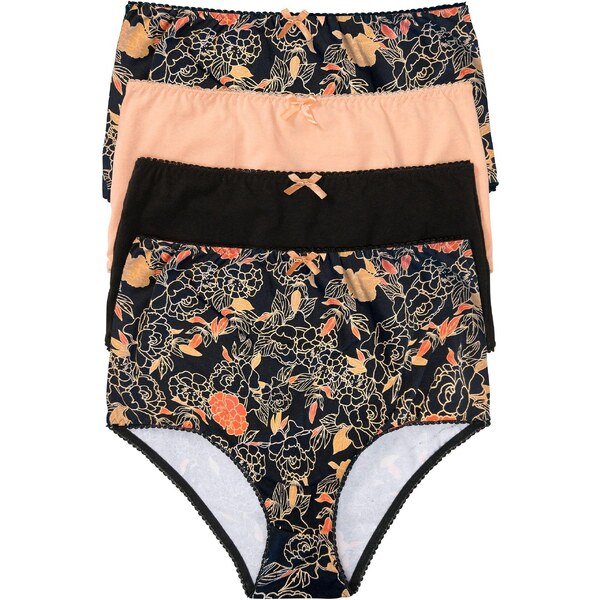 bonprix Vysoké nohavičky (4 ks), farba čierna 48236615