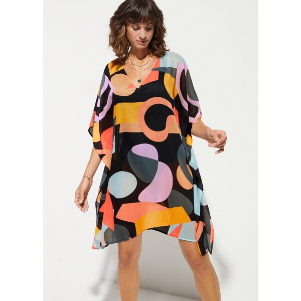 bonprix Plážová tunika, transparentná, farba čierna 49925678