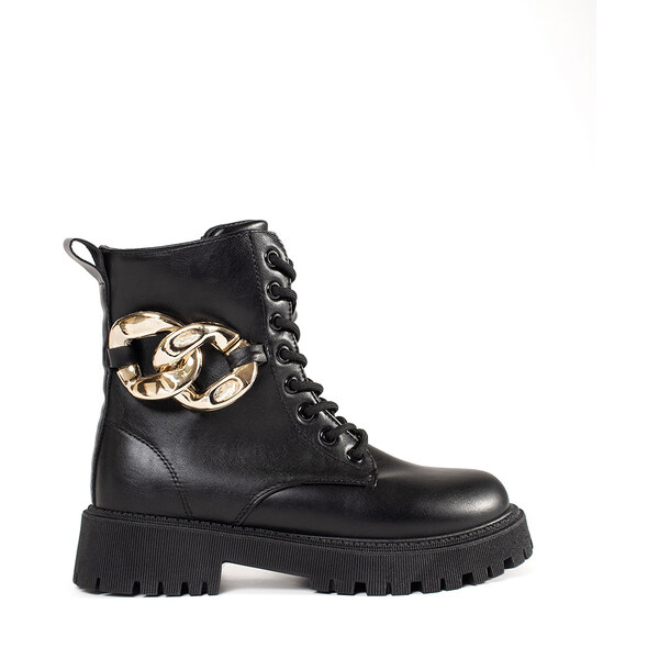 SHELOVET Čierne workery so zlatou retiazkou SS70-1B 66149359