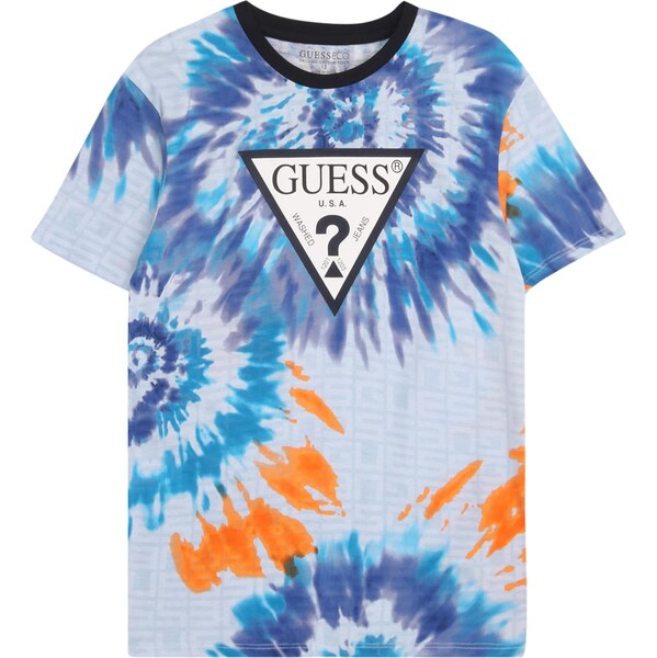 GUESS Tričko modrá / svetlomodrá / oranžová 62880627