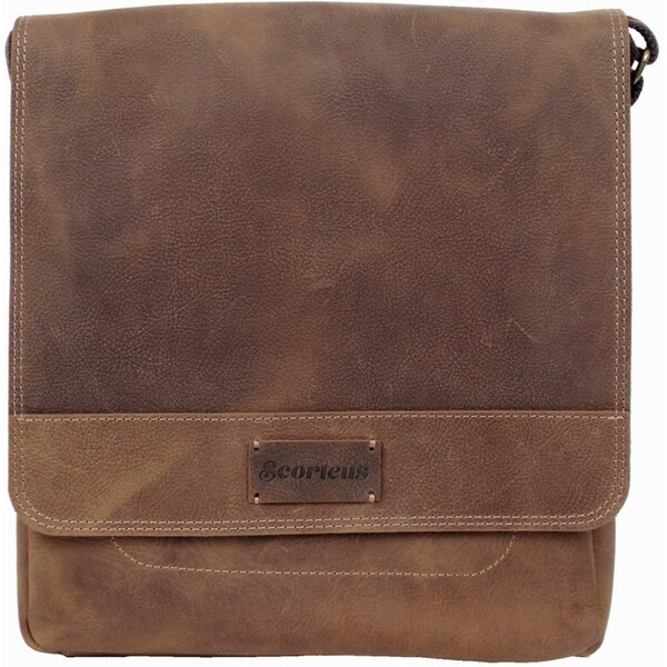 Scorteus Pánska kožená taška cez rameno Scorteus 1436/79 hnedá II 61914222