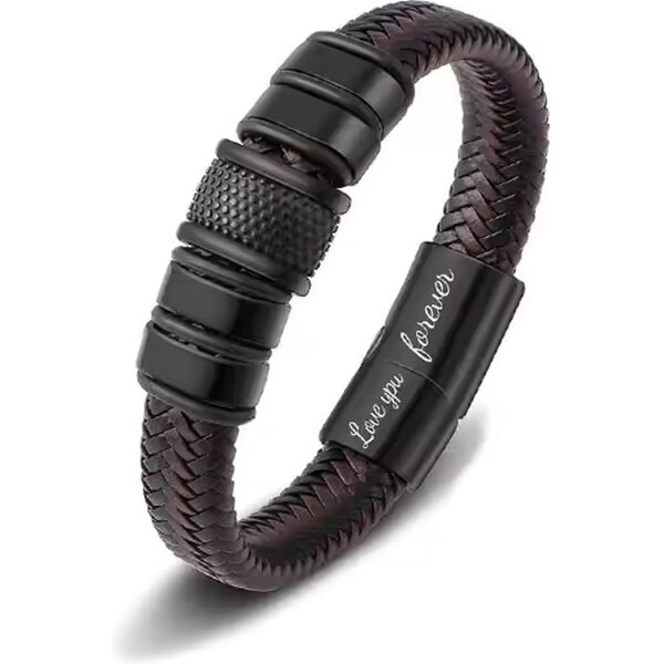 Hnedý kožený náramok LOVE 65638736