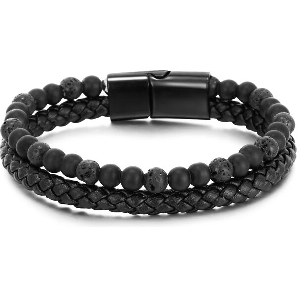Pánsky dvojitý náramok čierny 65638739