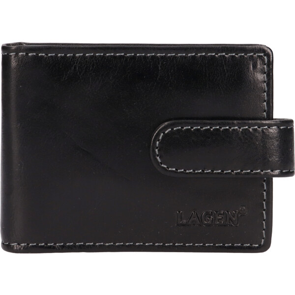 Lagen Kožený obal na karty a vizitky 21485/T čierny 50039702