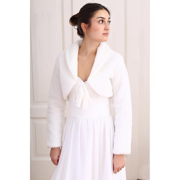 Glara Hrejivé bolero s dlhým rukávom 62990377