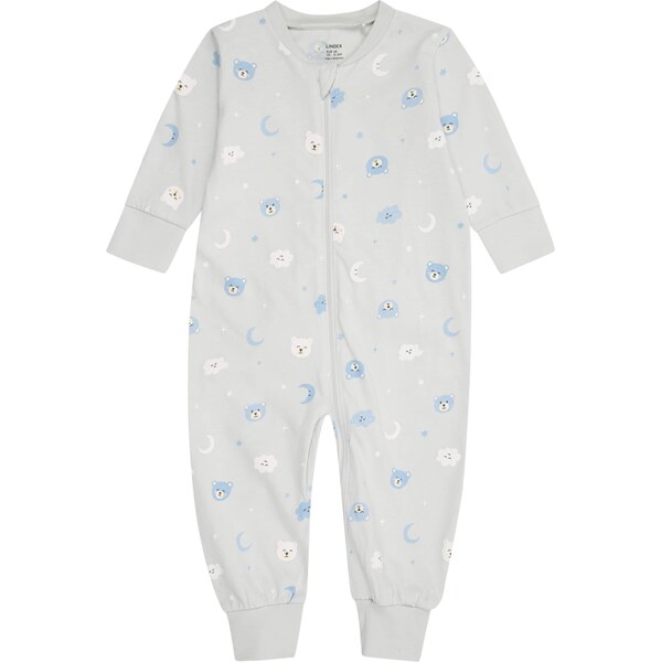 Lindex Pyžamo krémová / pastelovo modrá / svetlomodrá / šedobiela 61949497