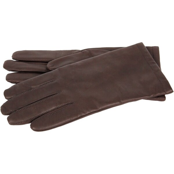 Kalinová Dámske kožené rukavice tm. hnedé hladké 61942712
