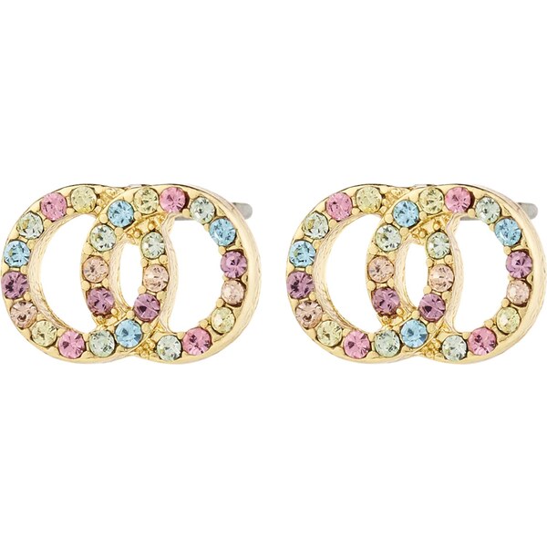 Pilgrim Náušnice Jolina zlatá / zmiešané farby 62133530