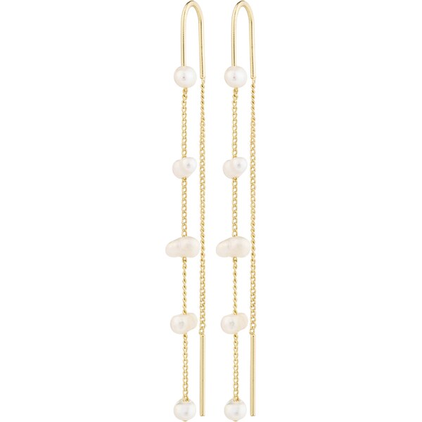 Pilgrim Náušnice Zenaia zlatá / perlovo biela 62133567