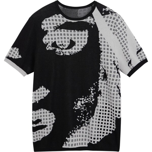 Desigual Tričko sivá / čierna 62111045