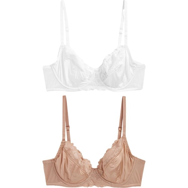 Next Podprsenka farba ťavej srsti / biela 62224882