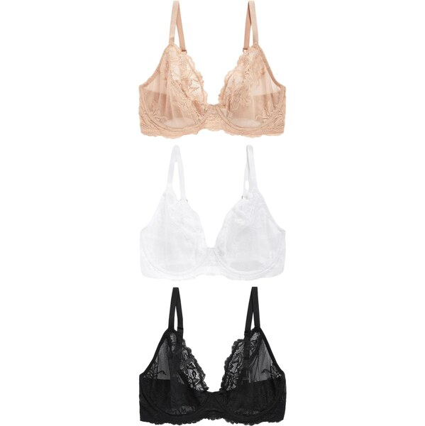 Next Podprsenka tmavobéžová / čierna / biela 62224892