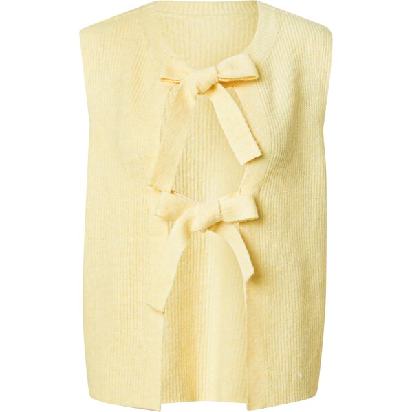 PIECES Pletená vesta svetložltá 61950714