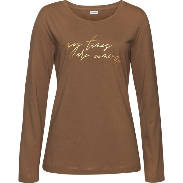 LASCANA Tričká na spanie hnedá / zlatá 62780963