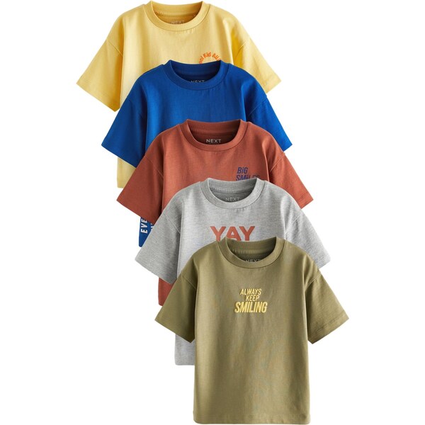 Next Tričko modrá / žltá / sivá / kaki / hrdzavo červená 62072779