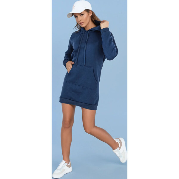 BASIC Dámska tmavomodrá dlhá oversize mikina / šaty TIMMY EY2557 61959020