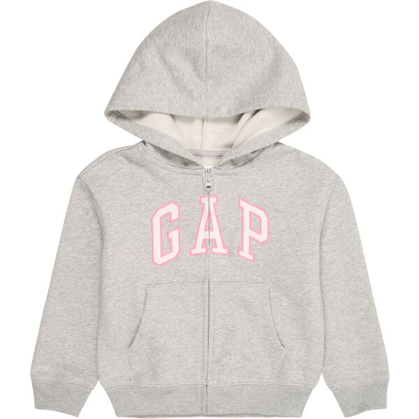 GAP Tepláková bunda HERITAGE sivá melírovaná / ružová / pitaya 62134079