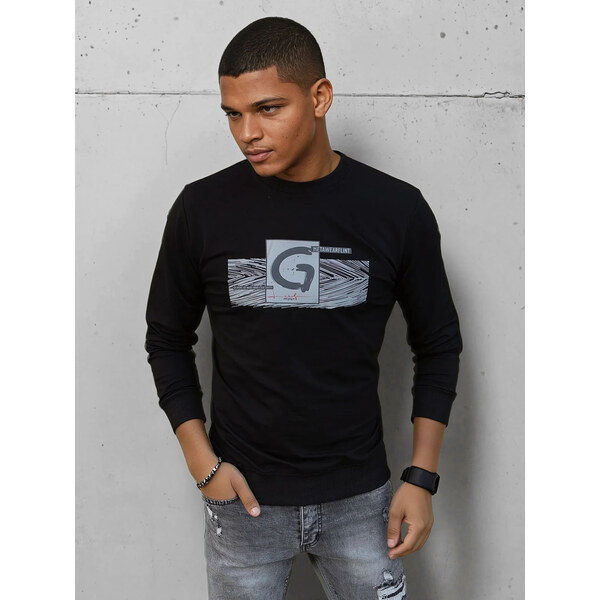 Pánska mikina s potlačou čierna Dstreet BX5369 65504481