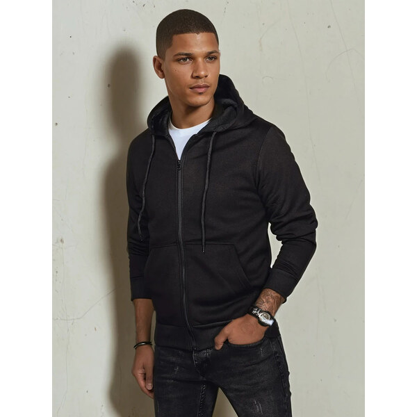 Pánska mikina na zips Farba čierna DSTREET BX5644 65597585