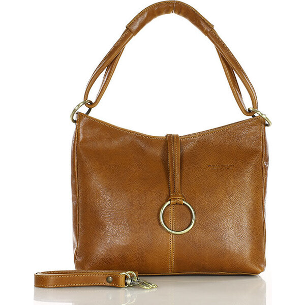 MARCO MAZZINI svetlohnedá kožená taška na rameno (416a) 49456913