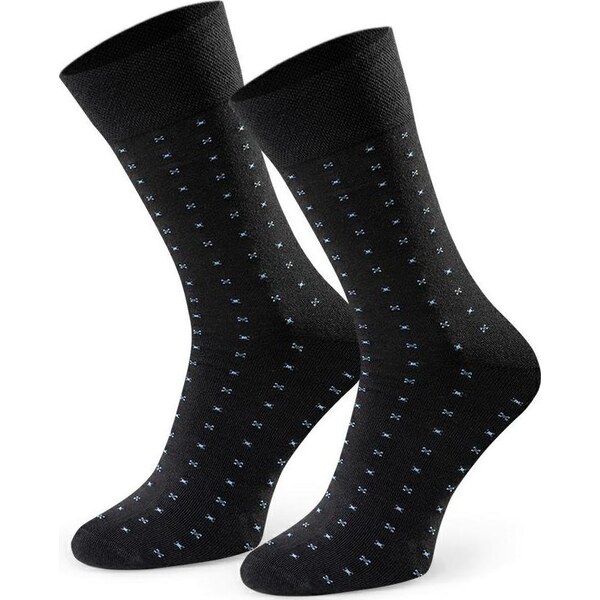 BASIC Čierne pánske vzorované ponožky Art.056 IC252, BLACK 61971482