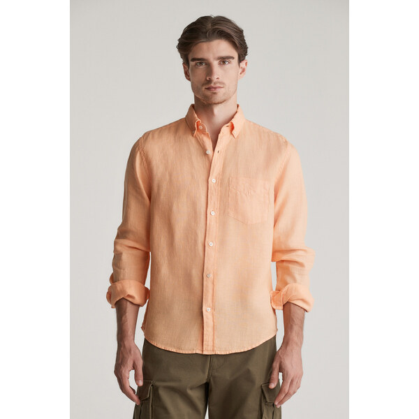 KOŠEĽA GANT REG GMNT DYED LINEN SHIRT PEACHY ORANGE 61979781