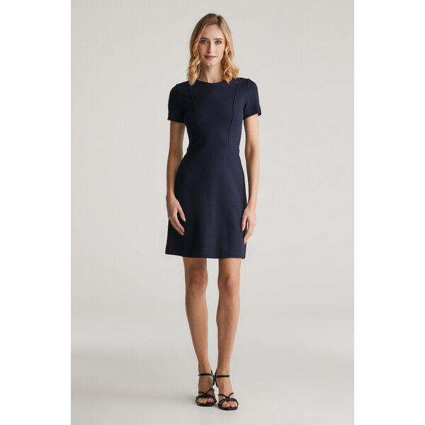 ŠATY GANT FIT AND FLARE SS JERSEY DRESS EVENING BLUE 61979784